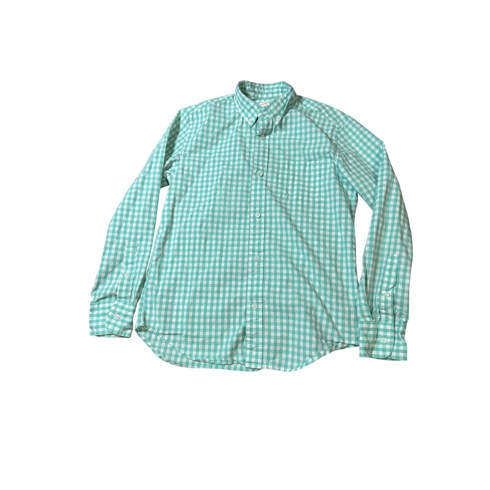 Crewcuts Boy Size 12 Gingham Long Sleeve Dress Shirt Button Up 98% Cotton Formal